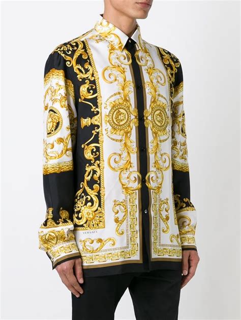 versace king gold shirt|Versace collection men shirt.